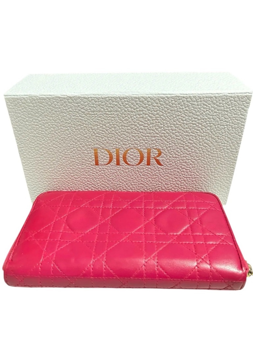 Dior Hot Pink Quilted Zip Wallet